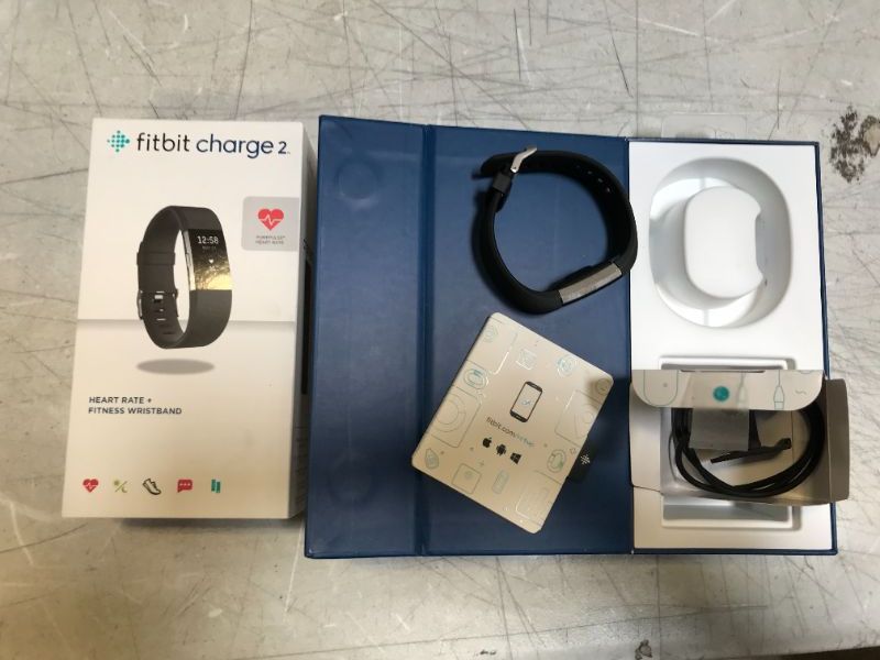 Photo 2 of Fitbit Charge 2 Heart Rate  Fitness Wristband Black Small US Version 1 Count