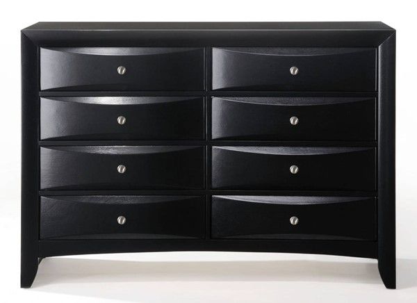 Photo 1 of Acme Furniture 04165 Ireland Collection 04165 59" Dresser with 8 Drawers, Beveled Front Drawers, Brushed Nickel Hardware, in Black Finish