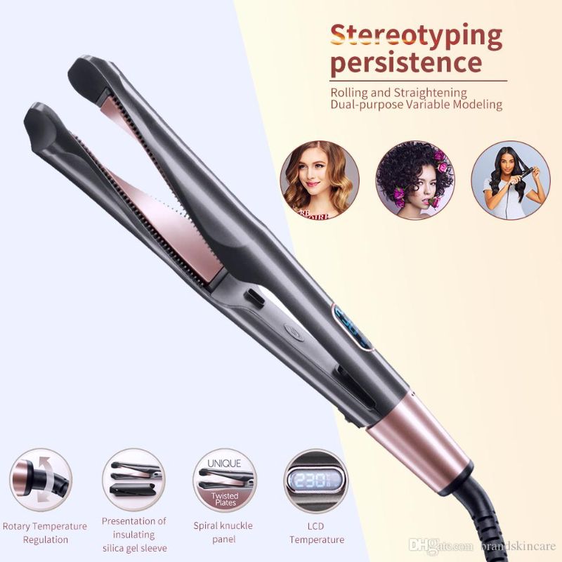 Photo 1 of CURL & STRAIGHT CONFIDENCE UNIQUE TWISTED PLATES STRAIGHTEN 2 IN 1 CURL & WAVE 