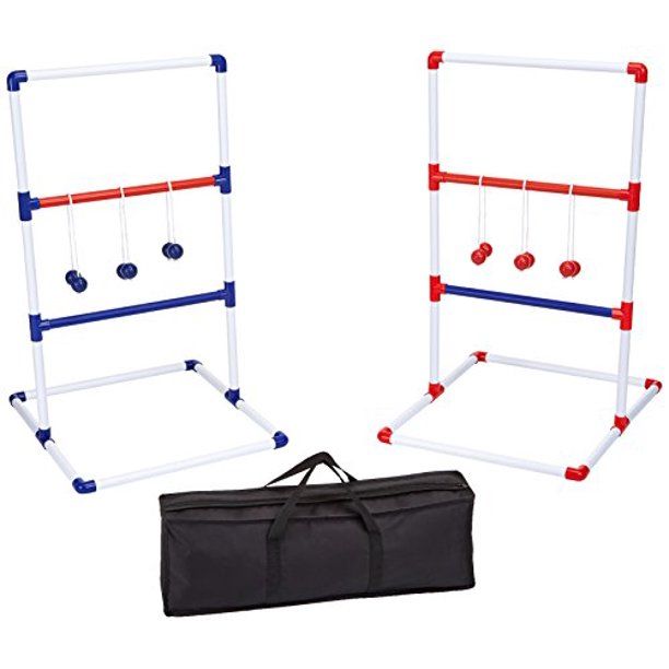 Photo 1 of Amazon Basics Ladder Toss Outdoor Lawn Game Set with Soft Carrying Case - 40 x 24 Inches
