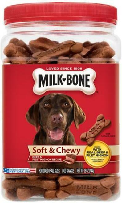 Photo 1 of 2pack---4count--milk &bone soft &chewy beef &filet mignon 25oz  best by 02-2022