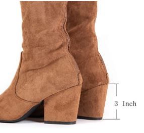 Photo 2 of (Chinese Size 40-USA7)(3pack)  Brown  Women Boots Winter Over Knee Long ,Comfort Square Heels 