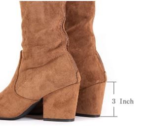 Photo 2 of (Chinese Size 41-USA7.5)(3pack)(Brown Color) Women Boots Winter Over Knee Long ,Comfort Square Heels 