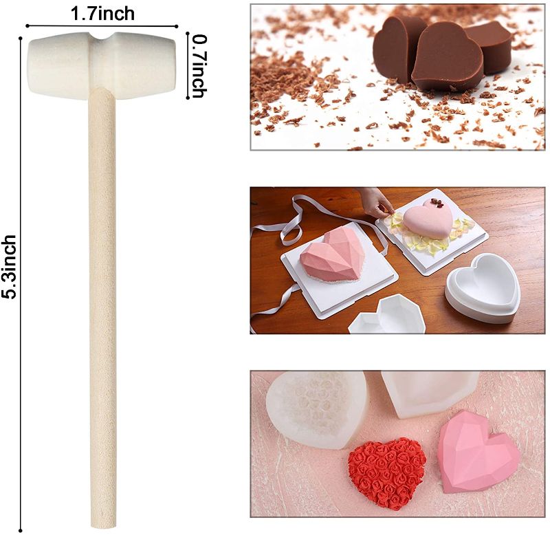 Photo 1 of 40 Pieces Mini Wooden Hammers Mallets Gavel Toy for Kids, Cute Breakable Heart Hammers for Chocolate