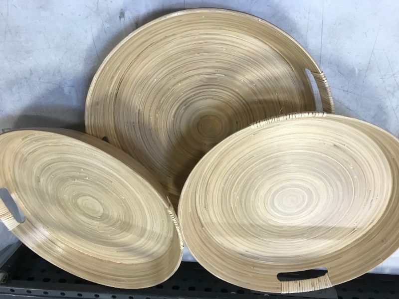 Photo 1 of 3pieces-16" Bamboo Spun Serving Tray - Opalhouse™