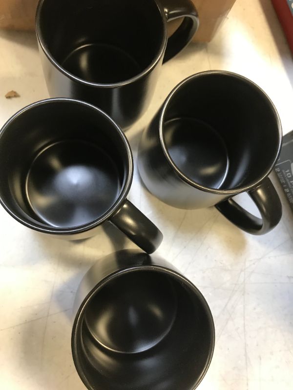 Photo 2 of 16oz 4pk Stoneware Acton Mugs Black - Threshold