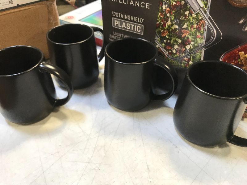 Photo 3 of 16oz 4pk Stoneware Acton Mugs Black - Threshold