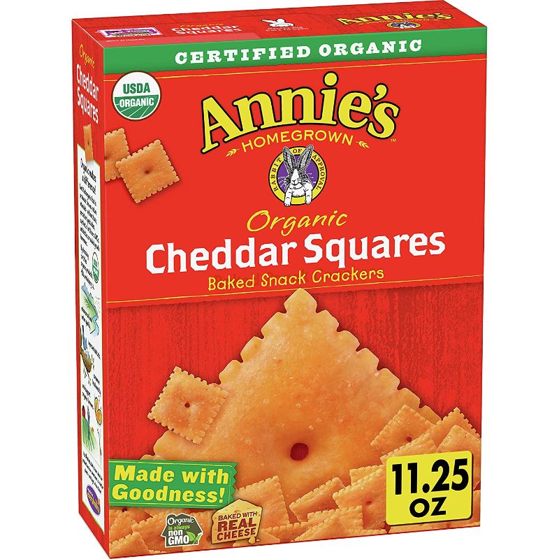 Photo 1 of  3 PACK Annie's Organic Cheddar Squares Baked Snack Crackers, 11.25 oz EXP 16 DEC 21