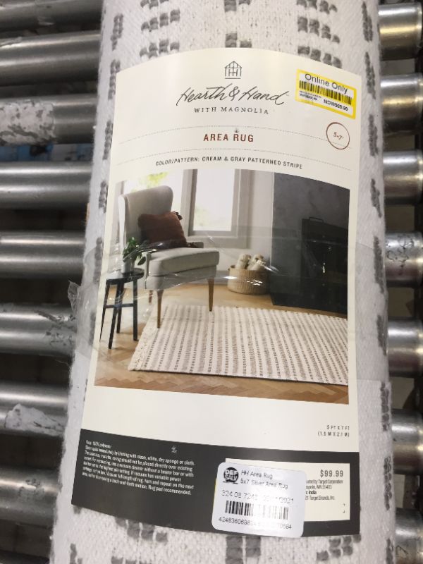 Photo 3 of 5ft by 7ft Pattern Stripe Area Rug - Hearth & Hand™ with Magnolia