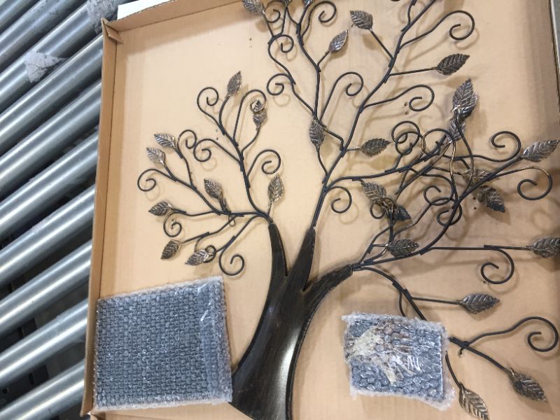 Photo 2 of ESK Collection Large Bronze Family Tree Picture Frame with 6 Hanging Photo Frames
