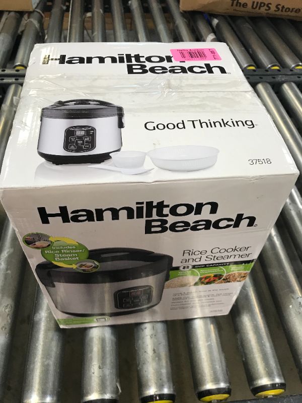 Photo 2 of hamilton beach (37518) rice cooker, 4 cups uncooked resulting in 8 cups cooked with steam & rinse basket