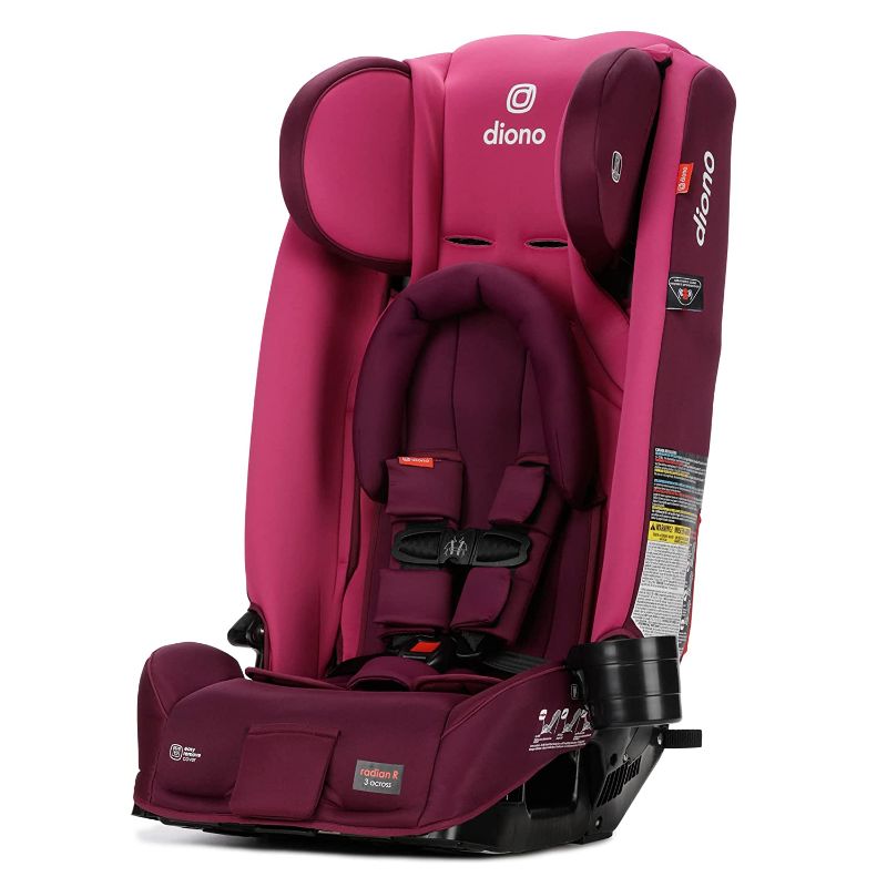 Photo 1 of DiONO Radian 3RX 3-in-1 Rear and Forward Facing Convertible Car Seat, Infant Head Support Insert, 10 Years 1 Car Seat Ultimate Safety and Protection, Slim Fit Design, Fits 3 Across, Pink Blossom