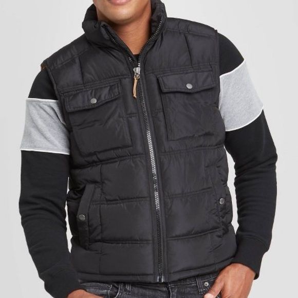 Photo 1 of Men's Full Zip Midweight Puffer Vest Goodfellow Co MEDIUM