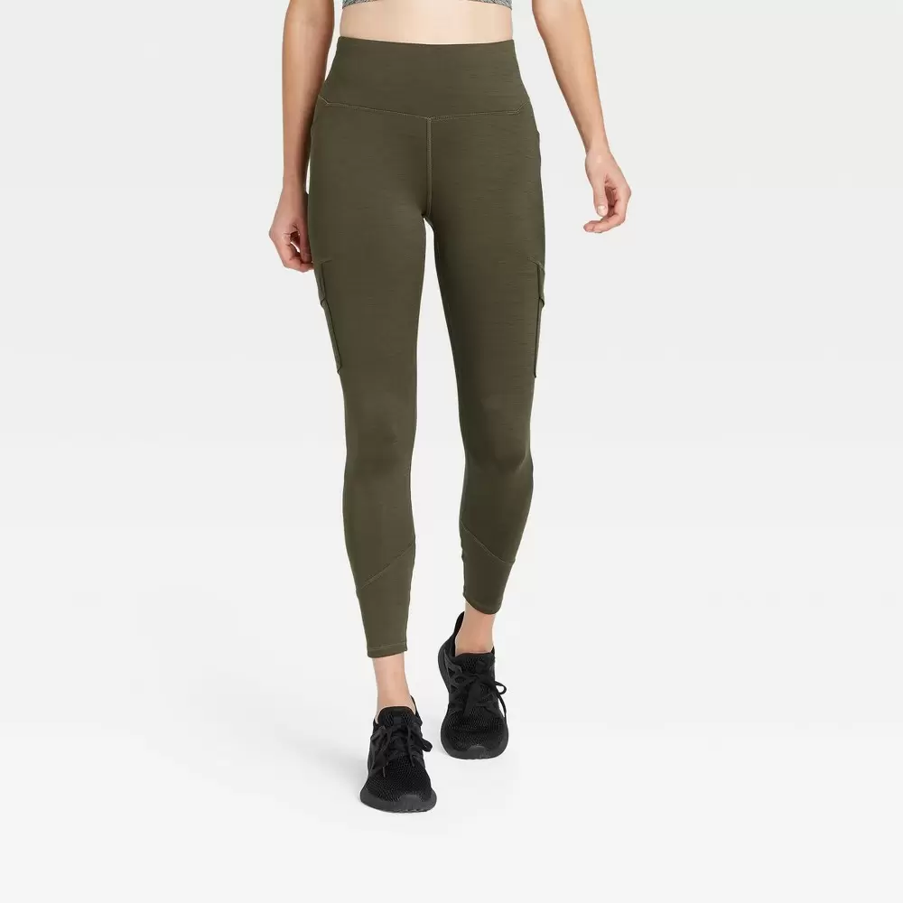 Photo 1 of High Waisted Cargo Leggings  All in Motion Olive Green size small