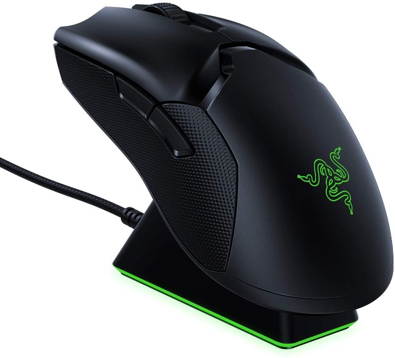 Photo 2 of Razer Viper Ultimate Hyperspeed Lightest Wireless Gaming Mouse  RGB Charging Dock Fastest Gaming Mouse Switch  20K DPI Optical Sensor  Chroma Lighting  8 Programmable Buttons  70 Hr Battery