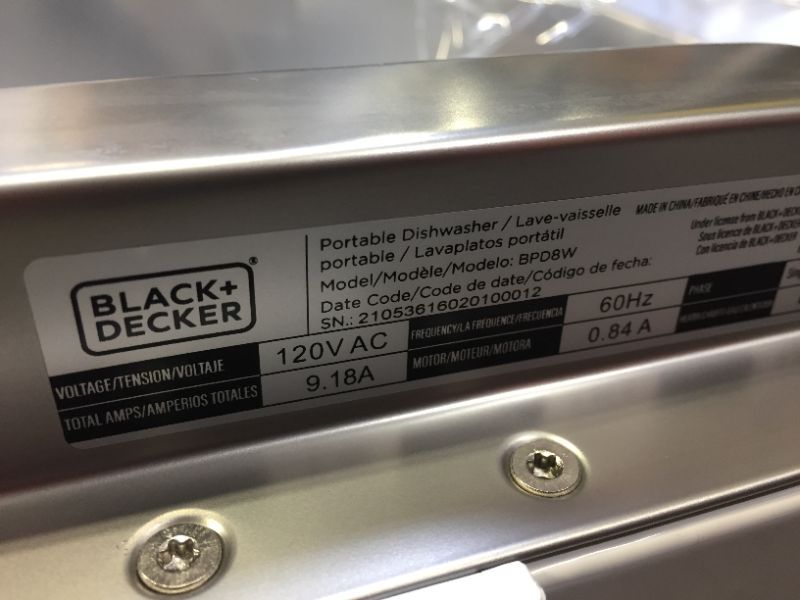 Photo 4 of BLACKDECKER  Portable Dishwasher White