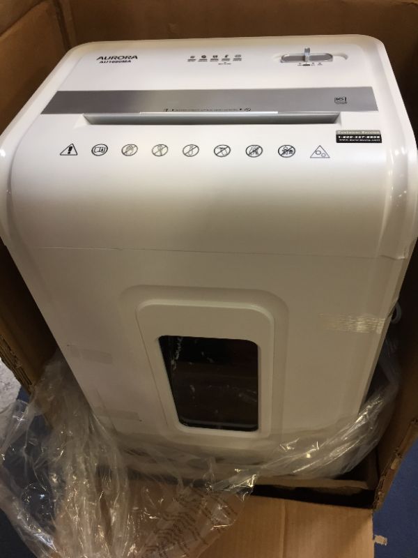 Photo 1 of Aurora Heavy Duty High Security 16Sheet MicroCut ShredderAntiJam60 Min Run Time 7Gallon Pullout Basket and Casters