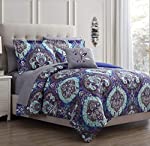Photo 1 of Modern Threads Cathedral 8-Piece Printed Reversible Bed in A Bag, Queen, Purple/Grey/Teal
