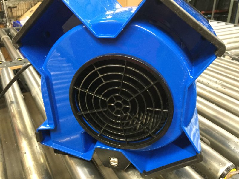 Photo 4 of Lasko High Velocity X-Blower Utility Fan for Cooling, Ventilating, Exhausting and Drying at Home, Job Site and Work Shop, Blue
