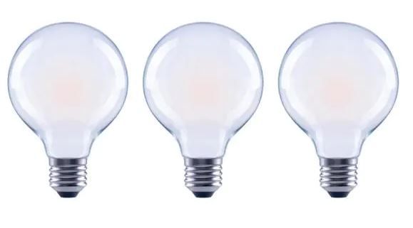 Photo 1 of 40-Watt Equivalent G25 Globe Dimmable ENERGY STAR Frosted Glass Filament LED Vintage Edison Light Bulb Daylight (3-Pack) 4 Boxes