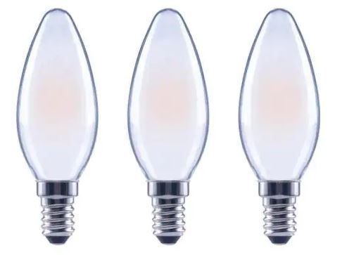 Photo 1 of 60-Watt Equivalent B11 Dimmable ENERGY STAR Frosted Glass Filament LED Vintage Edison Light Bulb Daylight (3-Pack) 4 BOxes