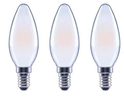 Photo 1 of 60-Watt Equivalent B11 Dimmable ENERGY STAR Frosted Glass Filament Vintage Edison LED Light Bulb Soft White (3-Pack) 4 Boxes