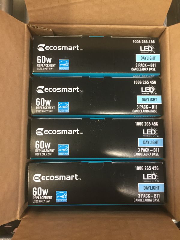 Photo 3 of 60-Watt Equivalent B11 Dimmable Flame Bent Tip Frosted Glass Filament LED Vintage Edison Light Bulb Daylight (3-Pack)