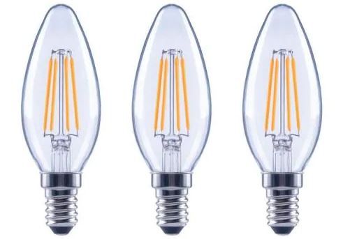 Photo 1 of 60-Watt Equivalent B11 Dimmable ENERGY STAR Clear Glass Filament LED Vintage Edison Light Bulb Bright White (3-Pack) 4 Boxes
