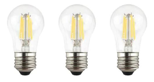 Photo 1 of 60-Watt Equivalent A15 Dimmable Clear Glass Decorative Filament LED Vintage Edison Light Bulb Daylight (3-Pack) 4 Boxes