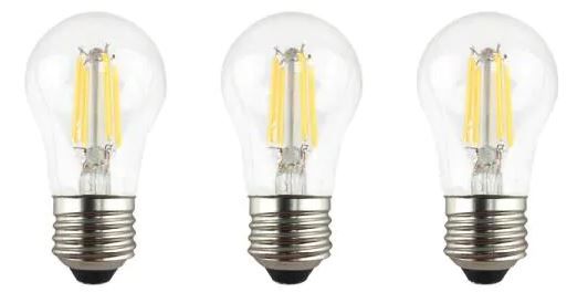 Photo 1 of 60-Watt Equivalent A15 Dimmable Clear Glass Decorative Filament LED Vintage Edison Light Bulb Daylight (3-Pack) 4 Boxes