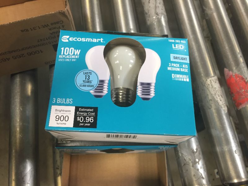 Photo 3 of 100-Watt Equivalent A15 Dimmable Appliance Fan Frosted Glass Filament LED Vintage Edison Light Bulb Daylight (3-Pack) 4 Boxes