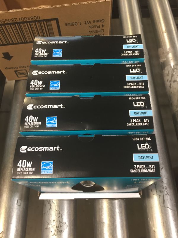 Photo 4 of 40-Watt Equivalent B11 Candle Dimmable ENERGY STAR Clear Glass Filament Vintage LED Light Bulb Daylight (3-Pack) 4 Boxes