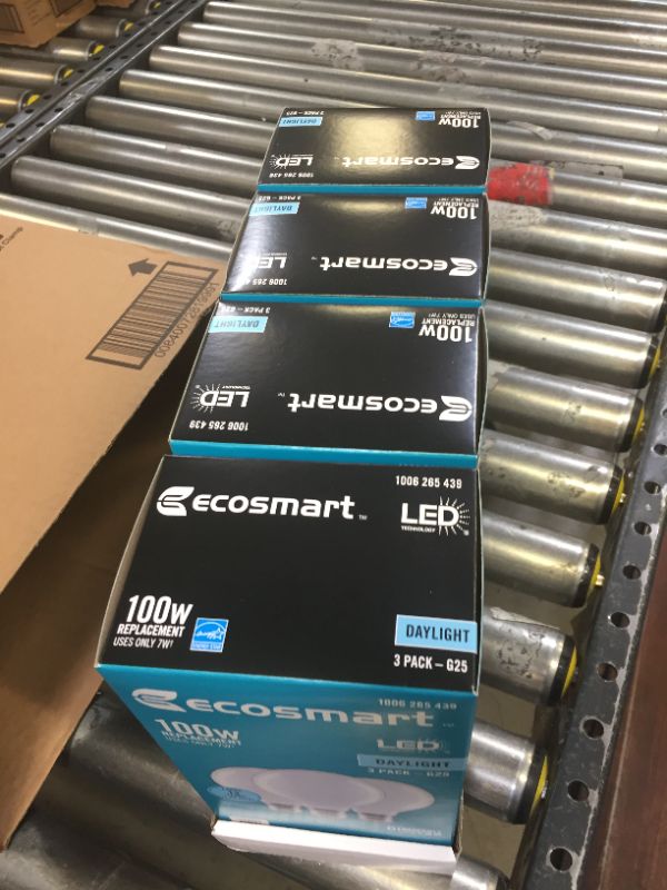 Photo 4 of 100-Watt Equivalent G25 Dimmable Globe Frosted Glass Filament LED Vintage Edison Light Bulb Daylight (3-Pack) 4 Boxes