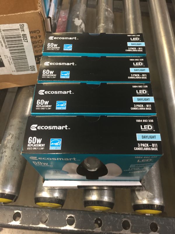 Photo 4 of 60-Watt Equivalent B11 Dimmable ENERGY STAR Frosted Glass Filament LED Vintage Edison Light Bulb Daylight (3-Pack) 4 Boxes