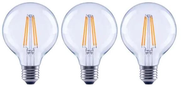 Photo 1 of 100-Watt Equivalent G25 Dimmable Globe Clear Glass Filament LED Vintage Edison Light Bulb Bright White (3-Pack) 4 Boxes 12 Bulbs