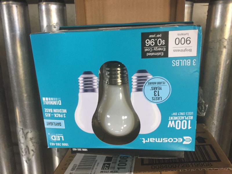 Photo 4 of 100-Watt Equivalent A15 Dimmable Appliance Fan Frosted Glass Filament LED Vintage Edison Light Bulb Daylight (3-Pack) 4 boxes 12 Bulbs