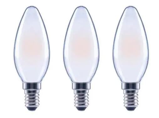 Photo 1 of 60-Watt Equivalent B11 Dimmable ENERGY STAR Frosted Glass Filament Vintage Edison LED Light Bulb Soft White (3-Pack) 4 Boxes 12 Bulbs