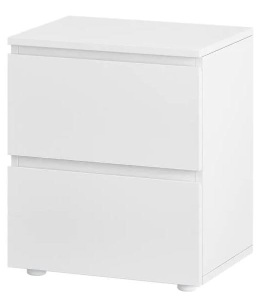 Photo 1 of 2-Drawer White Nightstands Side Table Bedside Table 18.9 in. H x 15.7 in. W x 11.6 in. D