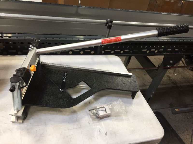 Photo 1 of used---KORR KMAP001 9 inch Laminate Flooring and Siding Cutter with Heavy Duty Fixed Aluminum Fence and Built-in Precision Angled Miter Settings with BONUS Honing Stone