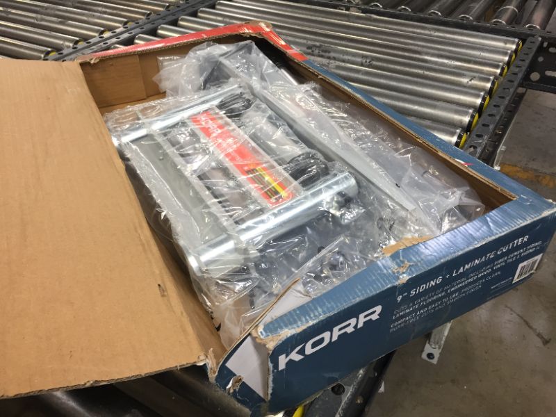 Photo 1 of used---KORR KMAP001 9 inch Laminate Flooring and Siding Cutter with Heavy Duty Fixed Aluminum Fence and Built-in Precision Angled Miter Settings with BONUS Honing Stone