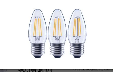 Photo 1 of 4 pack of 60-Watt Equivalent B11 Dimmable ENERGY STAR Clear Glass Filament LED Vintage Edison Light Bulb Daylight (3-Pack)
