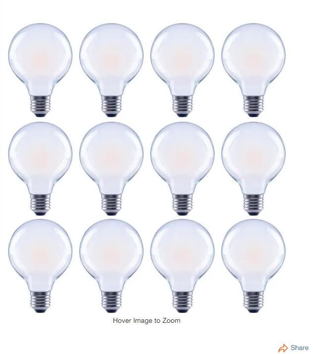 Photo 1 of 4 pack of 60-Watt Equivalent G25 Globe Dimmable ENERGY STAR Frosted Glass Filament LED Vintage Edison Light Bulb Daylight (3-Pack)
