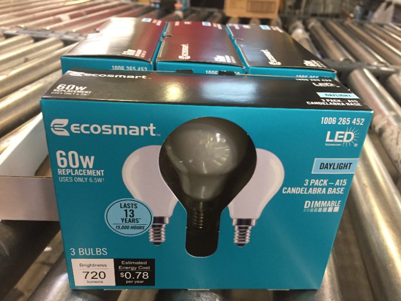 Photo 1 of 4 pack of 60-Watt Equivalent A15 Dimmable Appliance Fan Frosted Glass Filament LED Vintage Edison Light Bulb Daylight (3-Pack)
