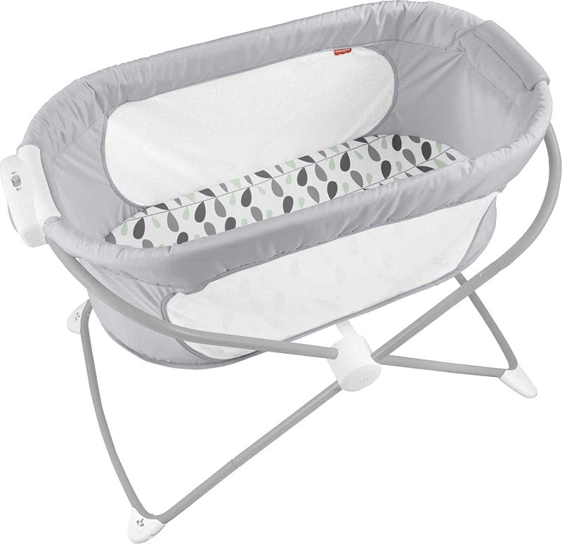 Photo 1 of Fisher-Price, Soothing View Bassinet Climbing Leaves Folding Portable Baby Cradle for Newborns and Infants