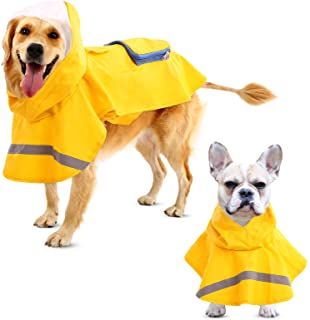 Photo 1 of MIGOHI Dog Raincoat Hooded Poncho Waterproof Adjustable Lightweight Pet Rain Jacket with Reflective Strip XL