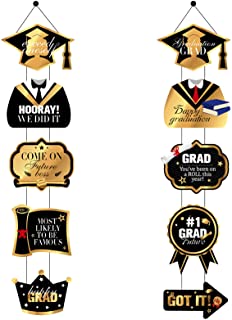 Photo 1 of 
EXRIZU Graduation Party Decorations - 2021 Congrats Grad Banners - Hanging Flags Porch Sign Ornaments for Home Yard Outdoor Indoor Wall Door Party Favors Decor 2 PACK