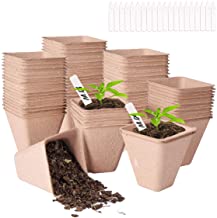 Photo 1 of 3.15'' Seed Starter Peat Pots Kit for Garden, ANGSOU 80Pack 100% Eco-Friendly Organic Germination Seedling Trays with 20 Plastic Plant Labels (80 Pack, 3.15'')
