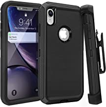 Photo 1 of iPhone XR Case,Xmon Belt Clip Holster Heavy Duty Kickstand Protective Cover [Dust-Proof] [Shockproof] Compatible for Apple iPhone XR [6.1 inch] (Black)