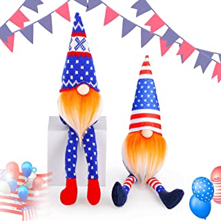 Photo 1 of 4th of July Independence Day Decorations Patriotic Gnomes Ornaments,Scandinavian Bearded Gnomes Veterans Day Gift Elf Home Kitchen Tiered Tray Wall Decor Set of 2