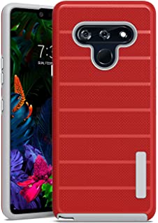 Photo 1 of EnCASEs Cell Phone Case for LG Stylo 6, Dual Layer Matte Delux Hybrid Case, Shockproof Bumper Case Cover, Red 2 PACK
